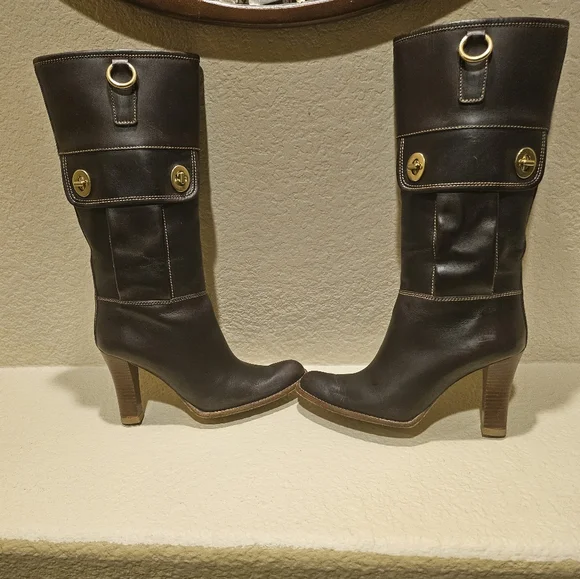 Authenic Coach Boots, Size 7, Made in Italy Pull Up Boots - Picture 6 of 7